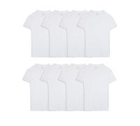 Fruit of The Loom Men's Active Cotton Blend Lightweight Crew T-Shirts, White (8 Pack), Medium