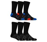 Fruit of the Loom Men's Breathable Performance Cushioned Crew Socks, 6 Pairs, Black, 6-12