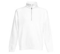 Fruit of the Loom Men's Classic 80/20 Zip Neck Casual Sweatshirt - Blanco (L)