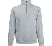 Fruit of the Loom Men's Classic 80/20 Zip Neck Casual Sweatshirt - Gris Jaspeado (2XL)