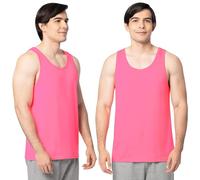 Fruit of The Loom Men's Eversoft Cotton Sleeveless Tees, Tops & Muscles, Moisture Wicking & Breathable, Sizes S-4X, Tank-2 Pack-Neon Pink