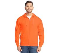 Fruit of The Loom Men's Eversoft Fleece Hoodies (Regular & Big Man), Full Zip-Safety Orange, Small