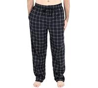 Fruit of the Loom Men's Fleece Pajama Pant, Large, Black Plaid