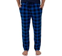 Fruit of the Loom Men's Fleece Pajama Pant, Large, Blue Buffalo Plaid