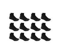Fruit of the Loom Men's Half Cushion Dual Defense Ankle Socks (12 Pack), black, Shoe Size: 6-12