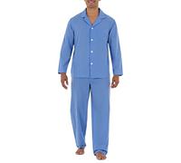 Fruit of the Loom Men's Long Sleeve Broadcloth Pajama Set, Azure Blue, 5X