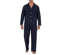 Fruit of The Loom Men's Long Sleeve Broadcloth Pajama Set, Midnight Blue, 2X
