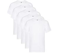 Fruit of the Loom Mens Original 5 Pack T-Shirt Camiseta, Blanco (White), Small (Pack de 5) para Hombre