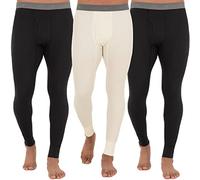 Fruit of the Loom Men's Recycled Premium Waffle Thermal Underwear Bottom (1, 2, 3, and 4 Packs), Black/Black/Natural, X-Large