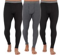Fruit of the Loom Men's Recycled Premium Waffle Thermal Underwear Bottom (1, 2, 3, and 4 Packs), Black/Black/Greystone Heather, Small