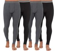 Fruit of The Loom Men's Recycled Premium Waffle Thermal Underwear Bottom (1, 2, 3, and 4 Packs), Black/Greystone Heather 4 Pack, X-Large