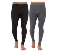 Fruit of the Loom Men's Recycled Premium Waffle Thermal Underwear Bottom (1, 2, 3, and 4 Packs), Black/Greystone Heather, Small