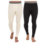 Fruit of the Loom Men's Recycled Premium Waffle Thermal Underwear Bottom (1, 2, 3, and 4 Packs), Black/Natural, 2X-Large
