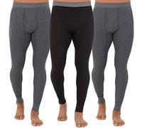 Fruit of The Loom Men's Recycled Premium Waffle Thermal Underwear Bottom (1, 2, 3, and 4 Packs), Greystone Heather/Greystone Heather/Black, X-Large