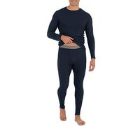 Fruit of the Loom Men's Recycled Waffle Thermal Underwear Set (Top and Bottom), Navy, Medium