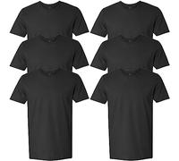 Fruit of The Loom Men's Stay Tucked Crew T-Shirt, Classic Fit - Black - 6 Pack, Large
