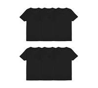 Fruit of The Loom Men's Stay Tucked Crew T-Shirt, Classic Fit - Black - 6 Pack, X-Large