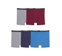 Fruit of the Loom Micro Stretch Boxer Briefs, Designed to Move with You, Lightweight & Moisture Wicking Ropa Interior de Hombres, Paquete de 5-Gris/Rojo/Azul, XXL Grande (Pack de 5)