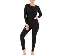 Fruit of The Loom Micro Waffle Premium Thermal Set Juego de Pijama, Negro, 1X para Mujer