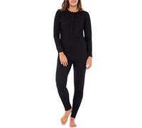 Fruit of the Loom Micro Waffle Premium Thermal Union Suit Parte Inferior de Pijama, Negro, XS/S para Mujer