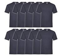 Fruit of the Loom Original - Camiseta Manga Corta para Hombre (Pack de 10 Unidades) - Azul Intenso - Talla L