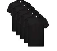 Fruit of the Loom Original T - Camiseta Manga Corta para Hombre (Pack de 5 Unidades) - Negro - Talla 3XL