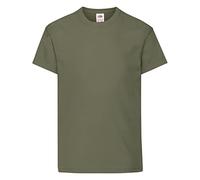 Fruit of the Loom Original T Camiseta, Verde Oliva, 5-6 Años Unisex niños