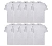 Fruit of the Loom Pack de 10 camisetas Valueweight + bolsa de tela MyShirt gratis, 3XL