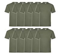 Fruit of the Loom - Pack de 10 camisetas Valueweight + GRATIS bolsa de tela MyShirt, XXL