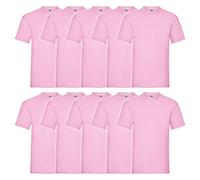 Fruit of the Loom Pack de 10 camisetas Valueweight, tallas S - 5XL, en muchos colores, Rosa, XXL