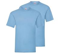 Fruit of the Loom Pack de 2 camisetas para hombre + bolsa de tela MyShirt, Bolsa de deporte Myshirt azul pastel, XL