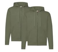 Fruit of the Loom Pack de 2 chaquetas clásicas con capucha, Classic Olive, XL