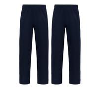 Fruit of the Loom Pack de 2 pantalones Iconic 250 Open Hem Jog Pants, azul oscuro, XL