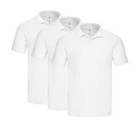 Fruit of the Loom Pack de 3 polos originales, Blanco, L