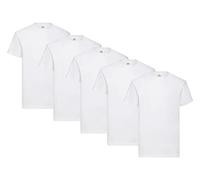 Fruit of the Loom Pack de 5 camisetas, 5 x blanco + 1 HL Comprar bloc de notas, talla L