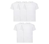 Fruit of the Loom Pack de 5 camisetas Valueweight + bolsa de deporte gratis MyShirt, White+Myshirt Turnbag, M