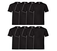 Fruit of the Loom Pack de 8 camisetas Valueweight T Cuello Redondo S M L XL XXL 3XL 4XL 5XL Plus Plus Varios Colores, 8 x Deep Black, M