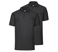 Fruit of the Loom Pack doble 65/35 Polo + bolsa de deporte gratis MyShirt, Black + Myshirt Turnbag, L