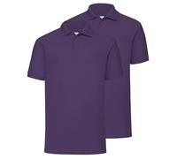 Fruit of the Loom Pack doble 65/35 Polo + bolsa de deporte gratis MyShirt, Purple + Myshirt Turnbag, L