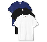 Fruit of the Loom Pack of 3 Heavy Cotton Men's T-Shirt + Free Web-Textilien24 Fabric Bag - S M L XL XXL 3XL - Various Colour Sets