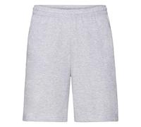 Fruit of the Loom Pantalones cortos ligeros | Pantalones cortos ligeros con cintura elástica y cordón, 2 bolsillos laterales, 80% algodón, 20% poliéster, gris, XL