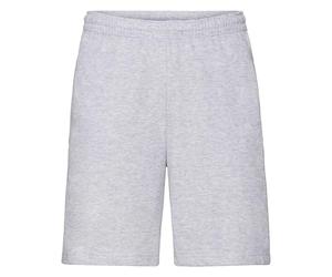 Fruit of the Loom Pantalones cortos ligeros | Pantalones cortos ligeros con cintura elástica y cordón, 2 bolsillos laterales, 80% algodón, 20% poliéster, gris, XXL