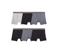Fruit of the Loom Pantalones Cortos Retro para Hombre., Regular Leg - Coolsoft - Pack de 6 Negro/Gris, L