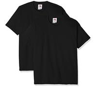 Fruit of the Loom Paquete de 2 Camisetas de Manga Corta para niños, Color Negro y Negro, 5-6 años, Talla 36 UK, Negro (Black Black), 5-6 Years(Manufacturer Size:36)