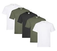 Fruit of the Loom Paquete de 5 camisetas para hombre de algodón grueso M L XL XXL 3XL Varios conjuntos de colores, M