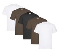 Fruit of the Loom Paquete de 5 camisetas para hombre de algodón grueso M L XL XXL 3XL Varios conjuntos de colores, L