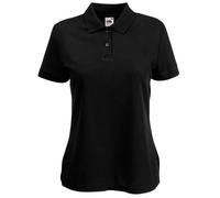 Fruit of the Loom- Polo de Manga Corta 65/35 para Mujer (Grande (L)/Negro)