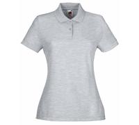 Fruit of the Loom- Polo de Manga Corta 65/35 para Mujer (Mediana (M)/Gris)