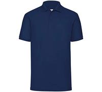 Fruit Of The Loom Polo de manga corta de piqué de algodón 100% premium para hombre (L) (azul marino)