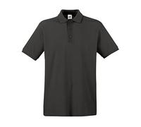 Fruit of the Loom - Polo de manga corta para hombre, 100 % algodón, tapeta con tres botones del mismo tono Gris gris claro XXL